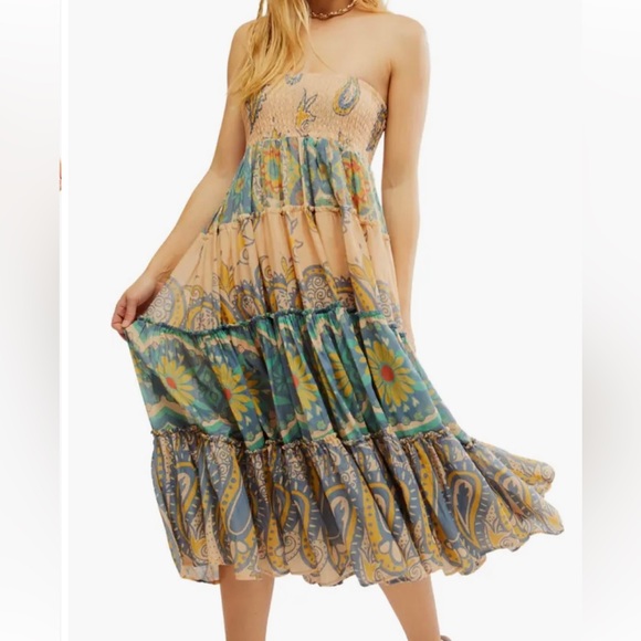 Free people Super Thrills Print Tiered Maxi Skirt - Picture 2 of 7